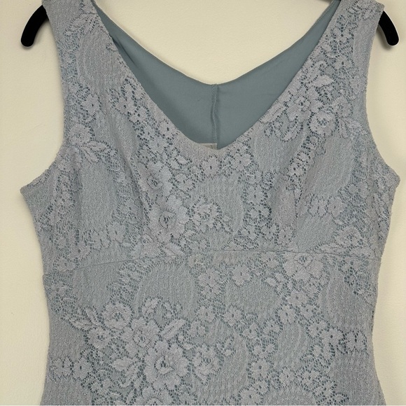 Vintage Women's Mini Dress 90's Size Medium Blue Lace Y2K Lined Coquette Floral - Picture 3 of 8